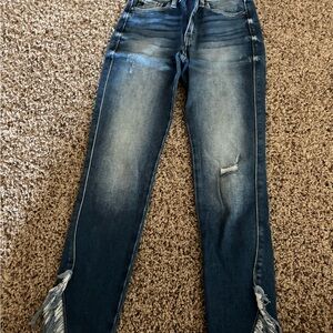KanCan Blue Distressed Straight Leg Jeans